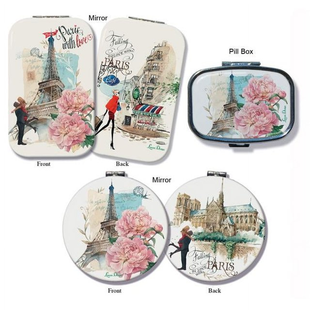 Lissom Design  3 Paris with Love Mirror & Pill Box Set