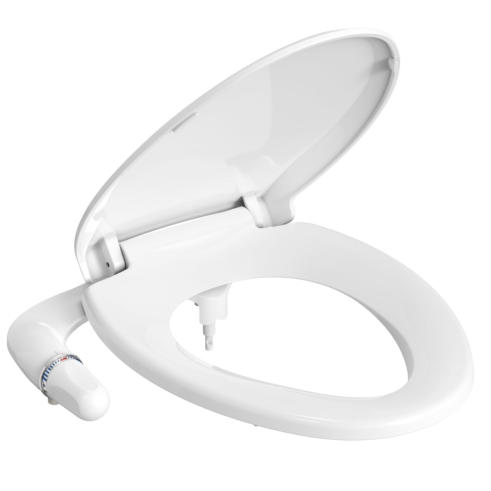 White Elongated Manual Non-Electric Bidet Toilet Seat