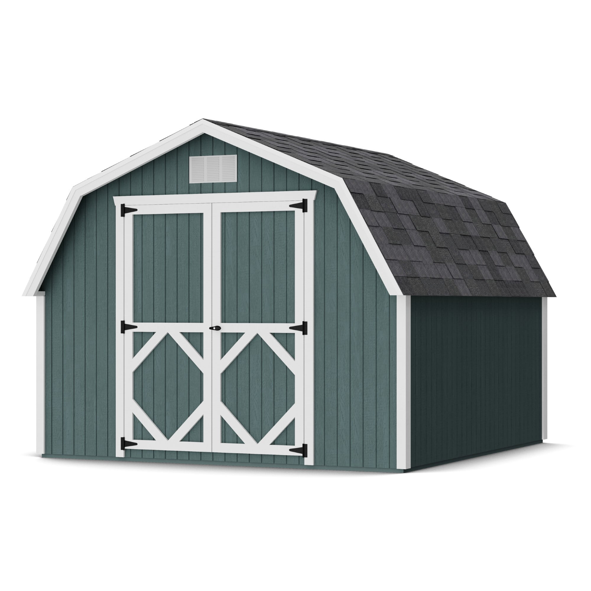 Little Cottage Co. 10x10 Classic Gambrel Barn with 4 ft. Sidewalls and Floor, Outdoor Wood Storage Shed Do-It-Yourself Precut Kit