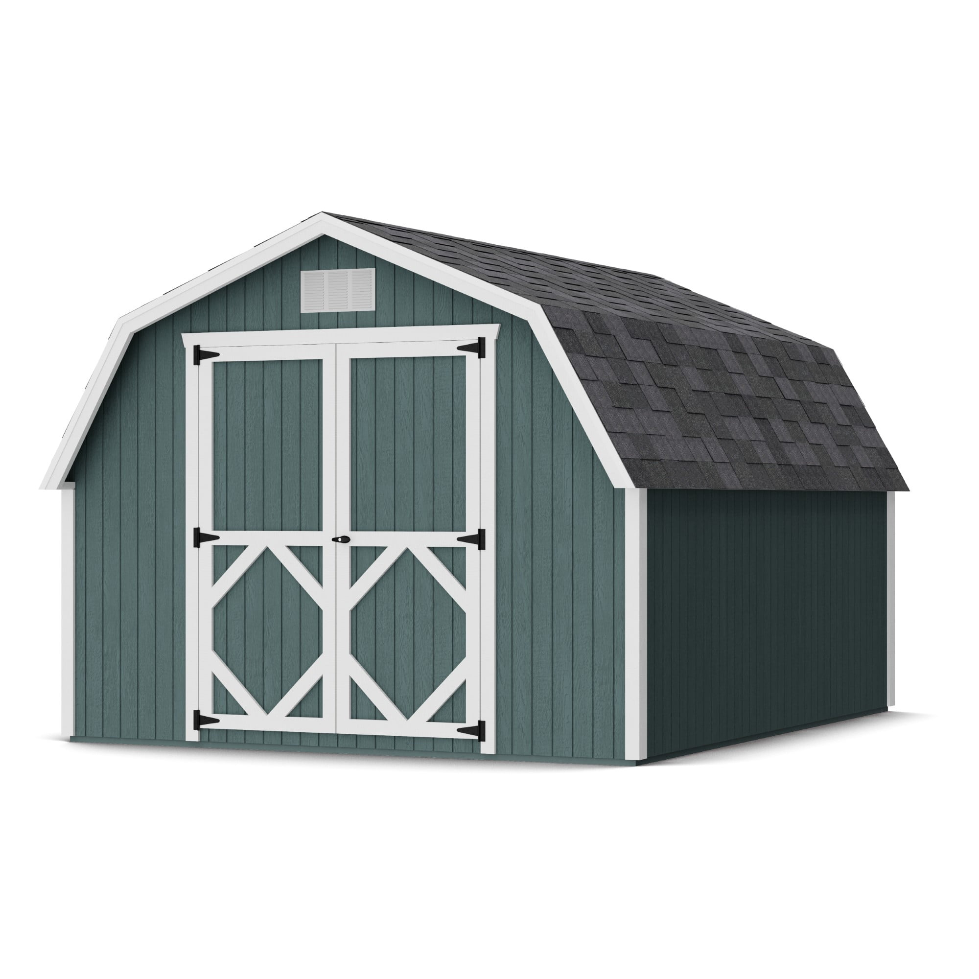 Little Cottage Co. 10x12 Classic Gambrel Barn with 4 ft. Sidewalls and Floor, Outdoor Wood Storage Shed Do-It-Yourself Precut Kit