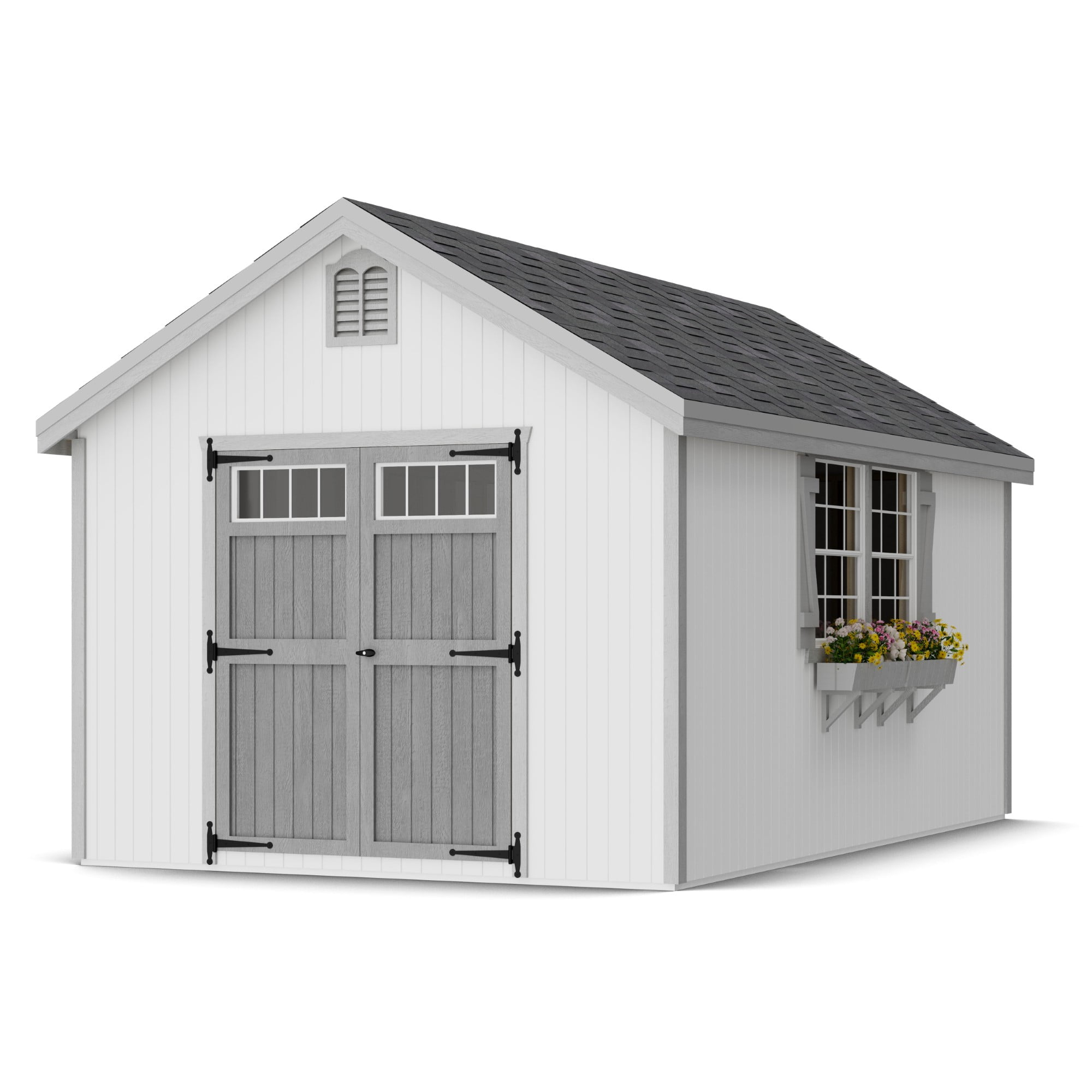 Little Cottage Co. 10x16 Colonial Williamsburg Shed with Operable Windows, Outdoor Wood Storage Do-It-Yourself Precut Kit