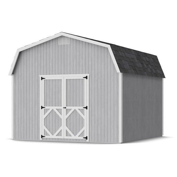 Little Cottage Co. 12x12 Classic Gambrel Barn with 6 ft. Sidewalls and Floor, Outdoor Wood Storage Shed Do-It-Yourself Precut Kit