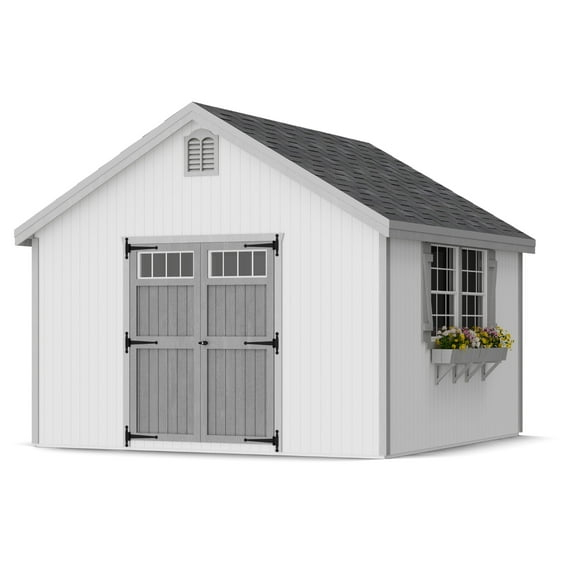Little Cottage Co. 12x12 Colonial Williamsburg Shed with Operable Windows, Outdoor Wood Storage Do-It-Yourself Precut Kit