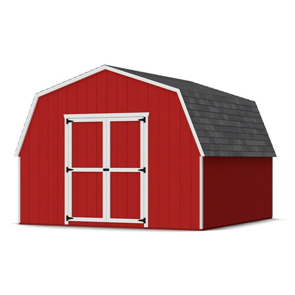 Little Cottage Co. 12x12 Value Gambrel Barn with 4 ft. Sidewalls, Outdoor Wood Storage Shed Do-It-Yourself Precut Kit