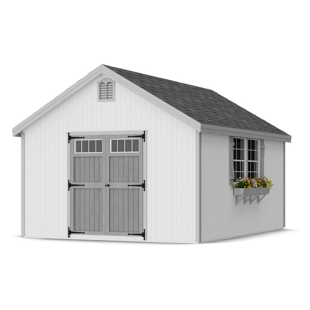 Little Cottage Co. 12x16 Colonial Williamsburg Shed with Operable Windows, Outdoor Wood Storage Do-It-Yourself Precut Kit