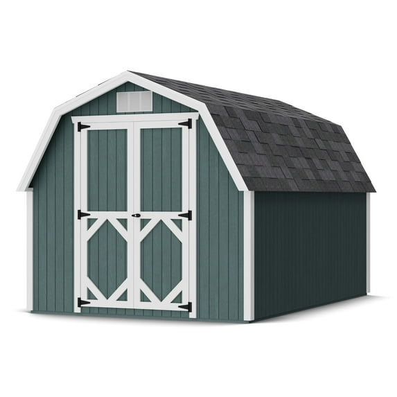 Little Cottage Co. 8x12 Classic Gambrel Barn with 4 ft. Sidewalls and Floor, Outdoor Wood Storage Shed Do-It-Yourself Precut Kit