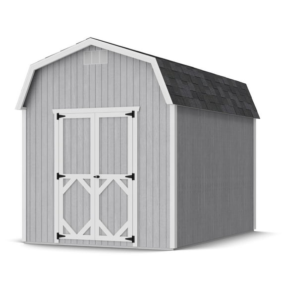 Little Cottage Co. 8x12 Classic Gambrel Barn with 6 ft. Sidewalls and Floor, Outdoor Wood Storage Shed Do-It-Yourself Precut Kit