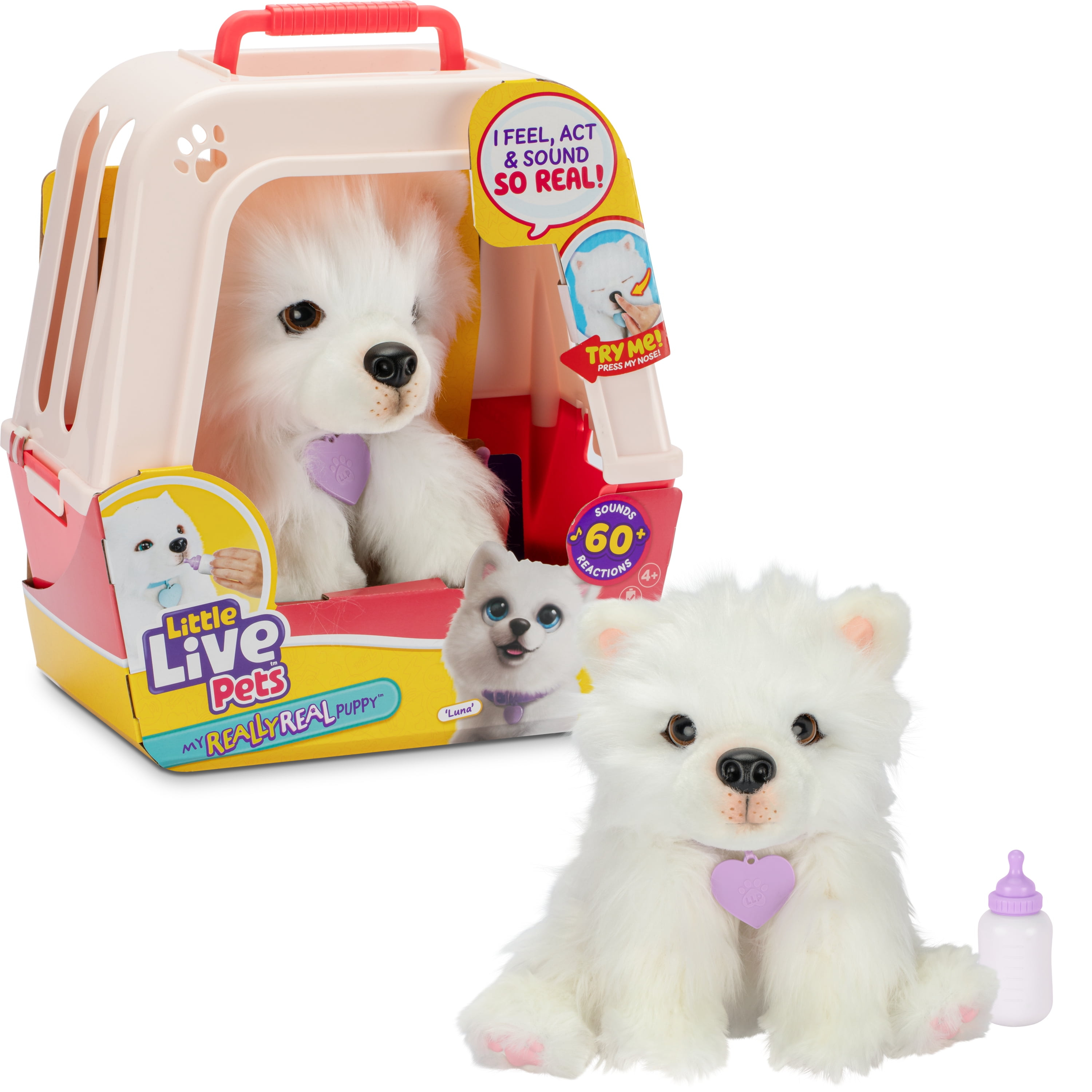 Little Live Pets My Really Real Puppy Luna The Samoyed, Interactive Toy Puppy, 60+ Sounds and Reactions, Ages 4+