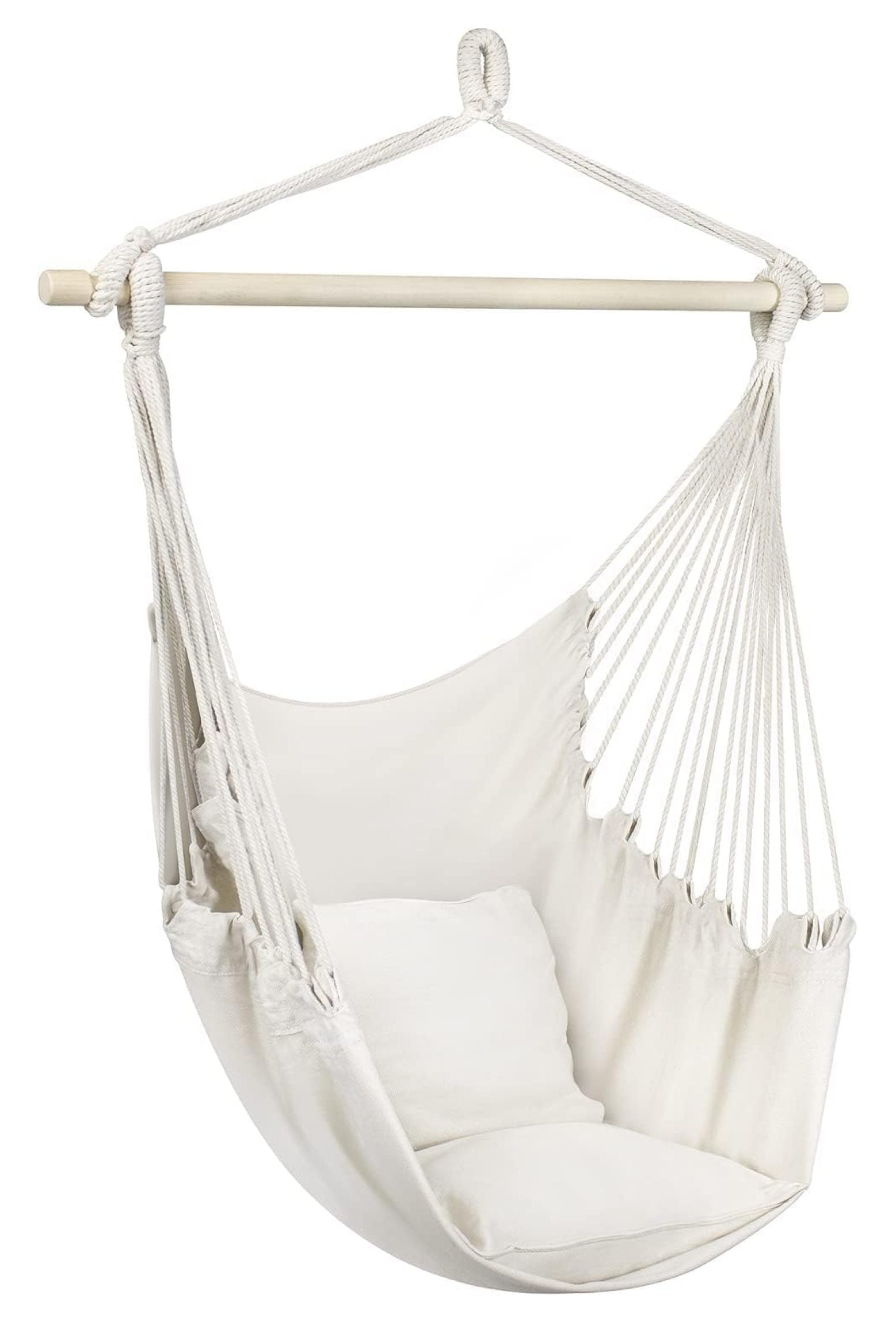 Liuyao Stylish Swing Chair - Fine Cotton Weave for Super Comfort & Durability- Hanging Hammock Chair w/2 Seat Cushions- Portable Outdoor Hanging Chair w/Hardware Kit - Indoor Outdoor Use - Max 265lbs