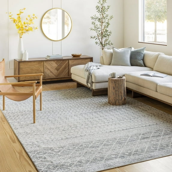 Livabliss Elaziz Boho Moroccan Area Rug,7'10" x 10'2",Gray