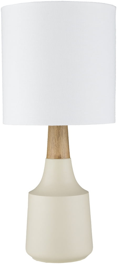 Livabliss Kent Modern Accent Table Lamp, 18-inch, Ivory with White Shade
