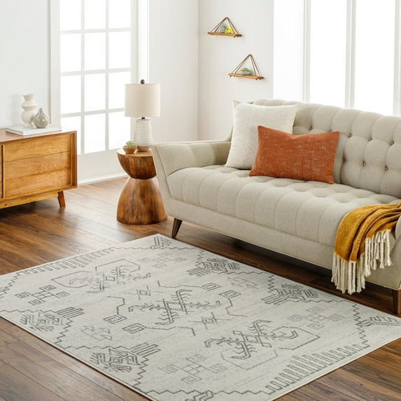 Livabliss Pisa Global Tribal Area Rug,7'10" x 10',Beige/Grey