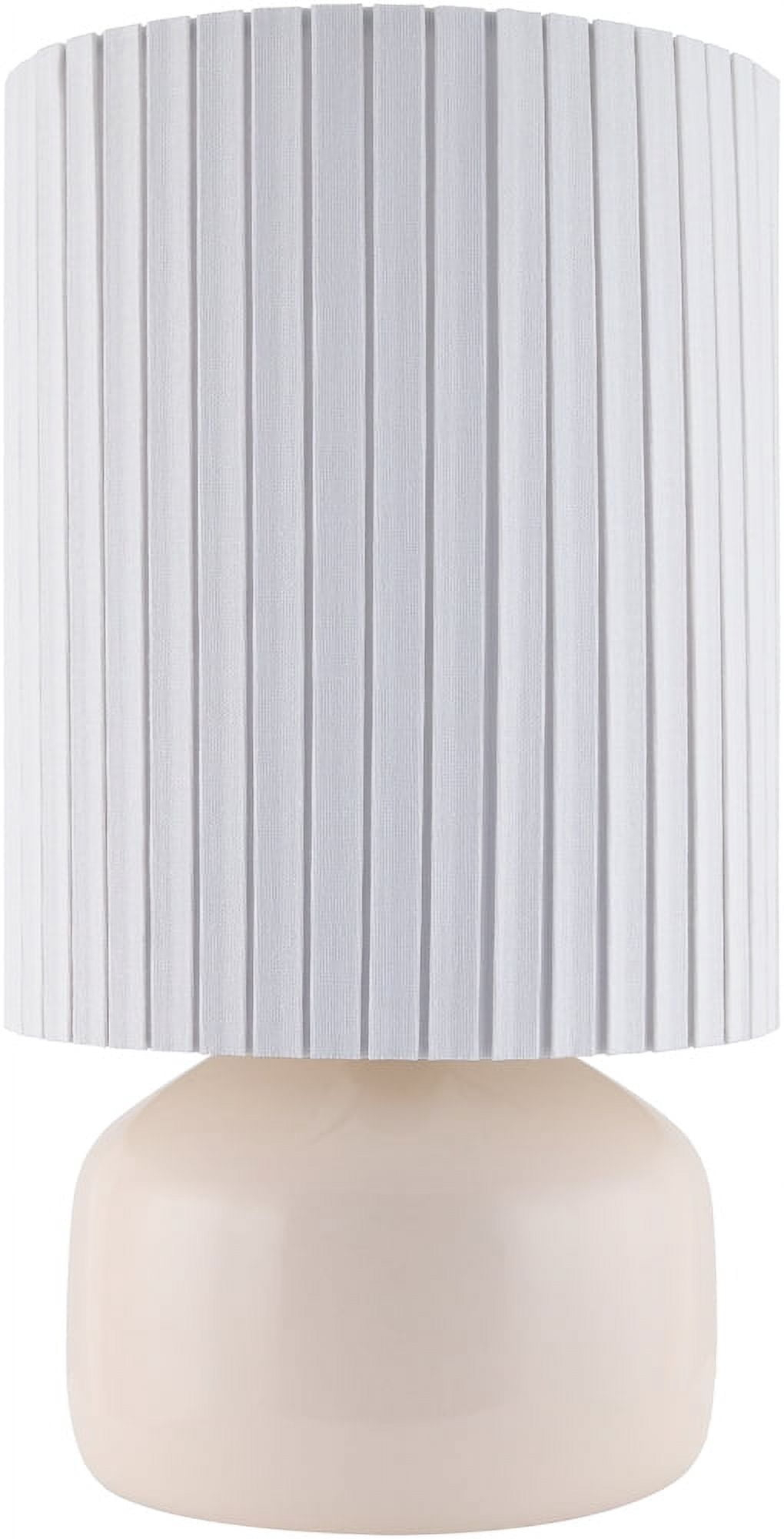 Livabliss Vadso Traditional Accent Table Lamp, 15-inch, Pink with Cream Shade