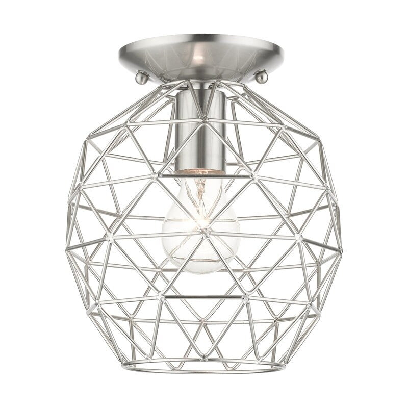 Livex Lighting Geometrix 1 - Light Flush Mount in  Brushed Nickel