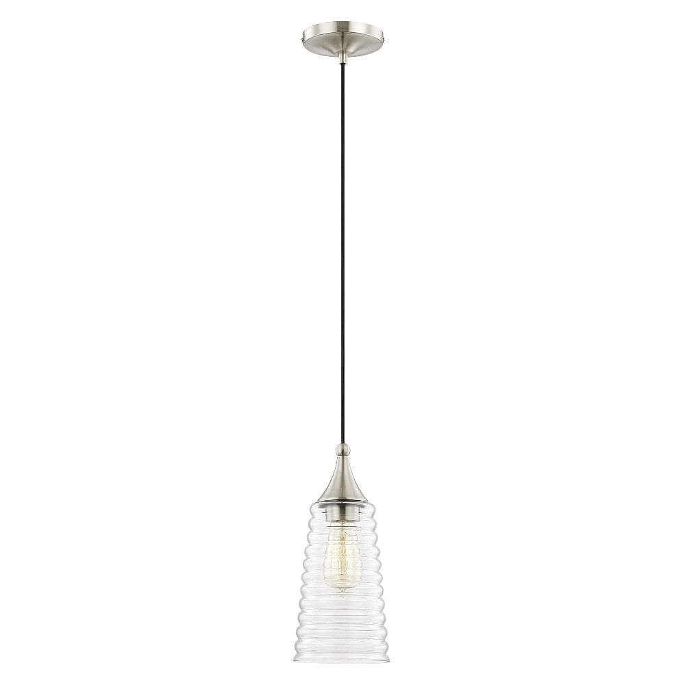 Livex Lighting Art Glass 1 - Light Pendant in  Brushed Nickel