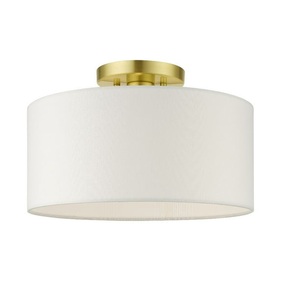 Livex Lighting Meridian 1 - Light Semi-Flush Mount in  Satin Brass