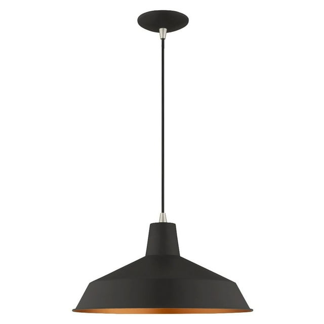 Livex Lighting Metal Shade 1 - Light Chandelier in  Black