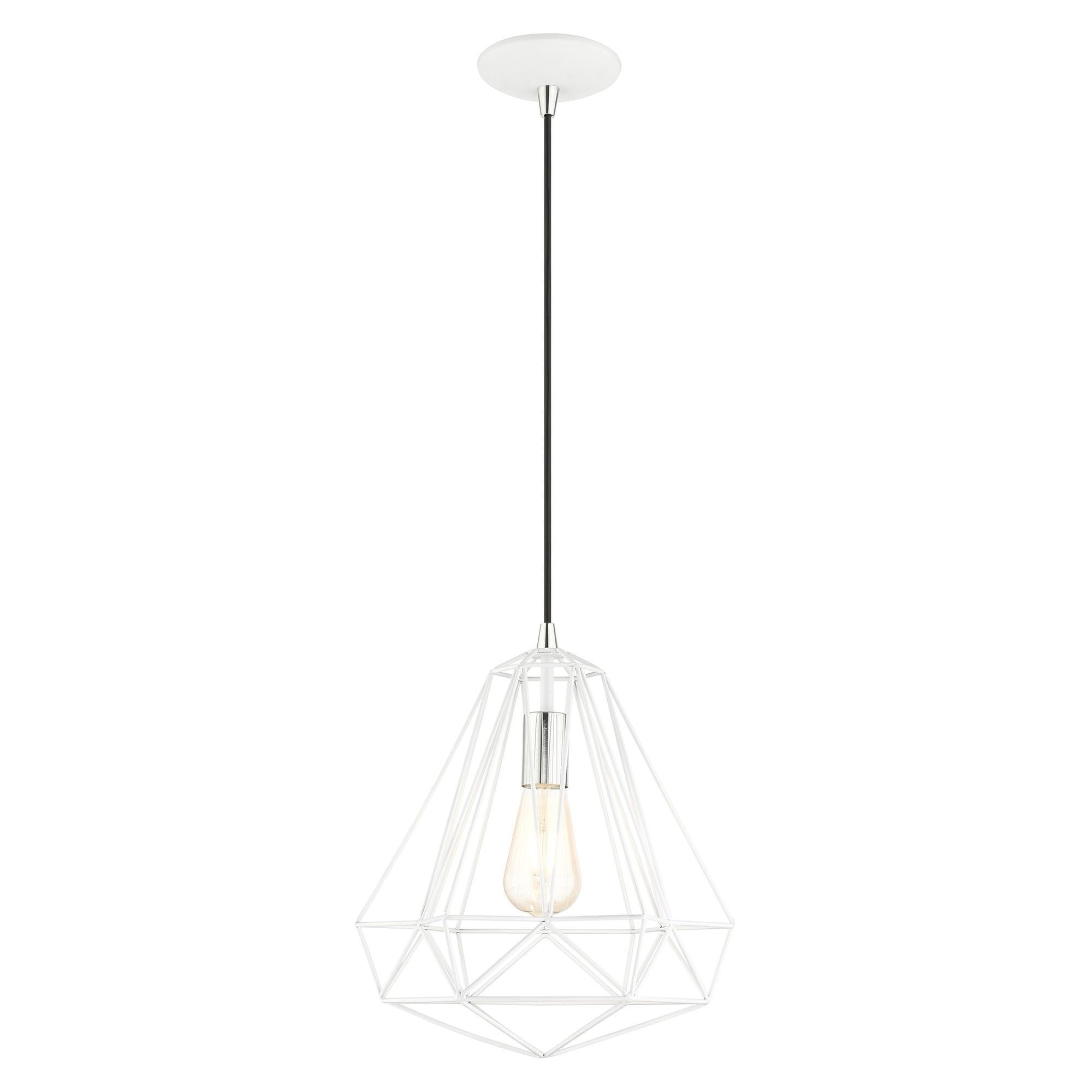 Livex Lighting Knox 1 - Light Pendant in  Shiny White