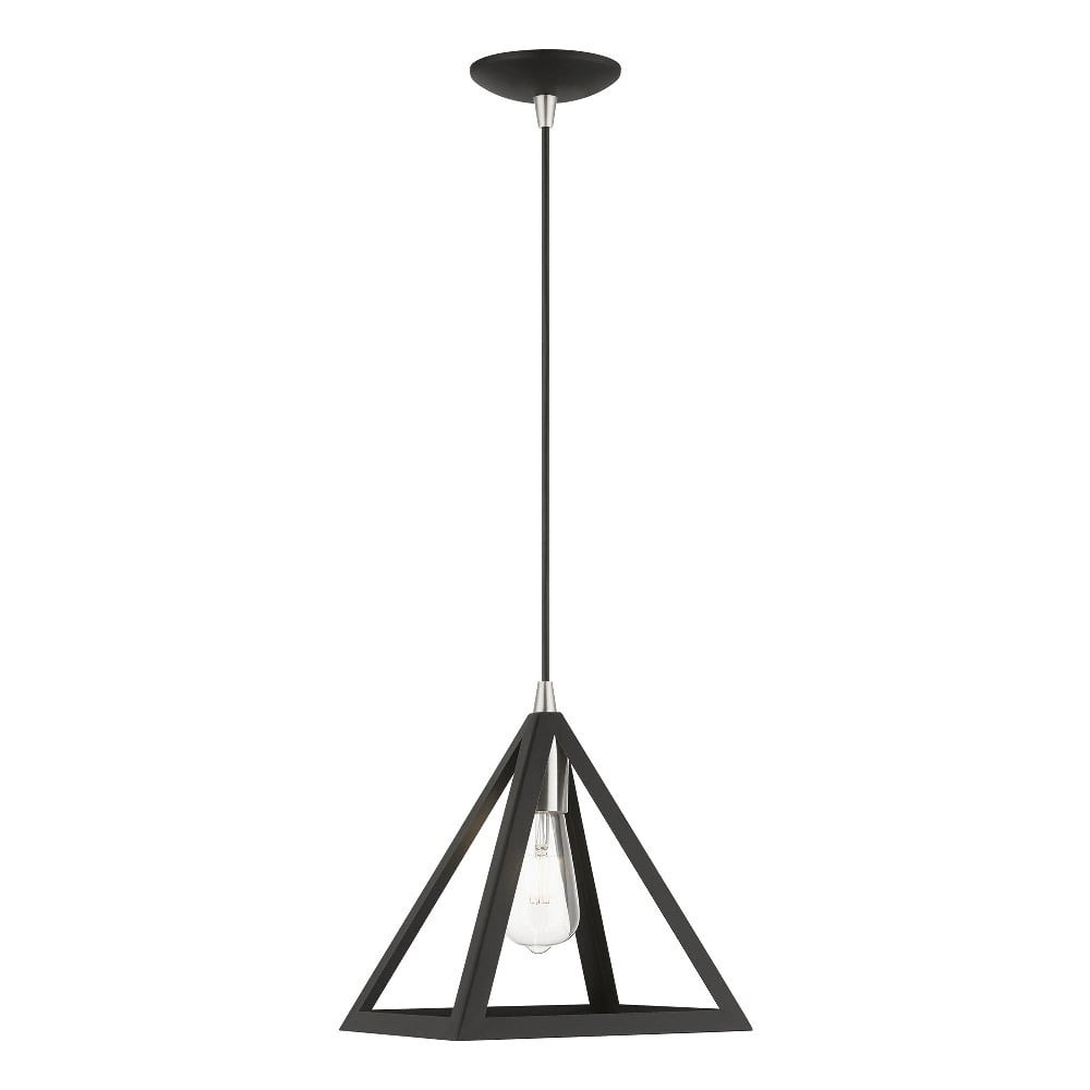 Livex Lighting Pinnacle 1 - Light Pendant in  Black/Brushed Nickel
