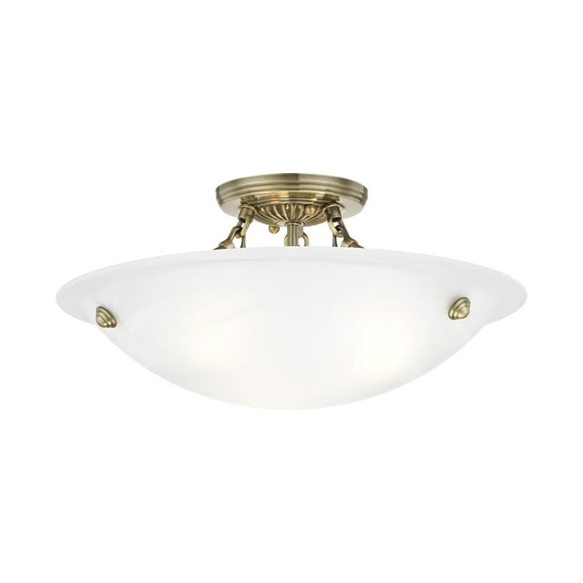 Livex Lighting Oasis 3 - Light Flush Mount in  Antique Brass