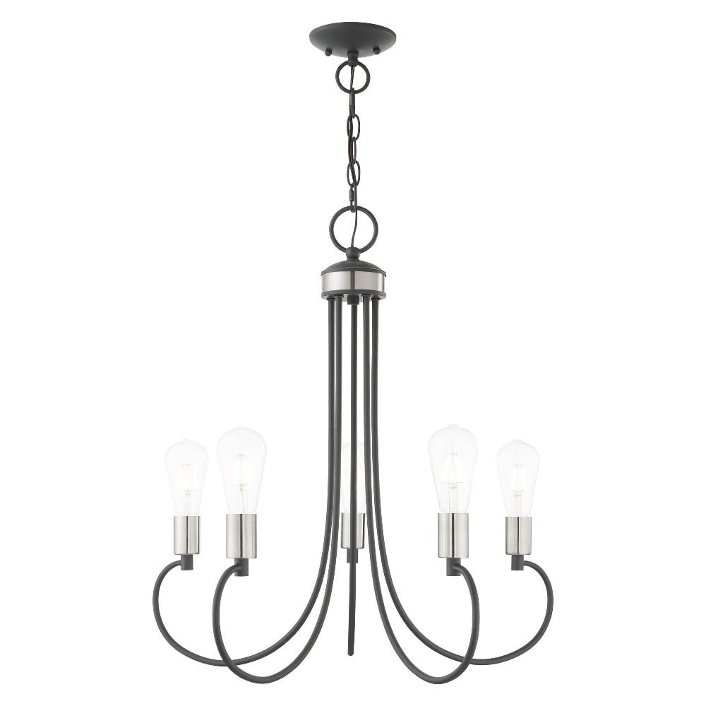 Livex Lighting Bari 5 - Light Chandelier in  Scandinavian Gray