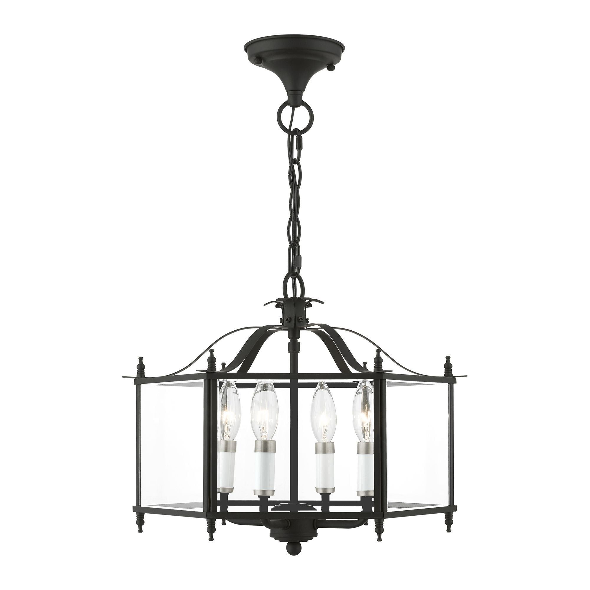 Livex Lighting Livingston 4 - Light Pendant in  Black/Brushed Nickel