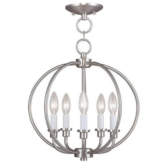 Livex Lighting Milania 5 - Light Chandelier in  Brushed Nickel