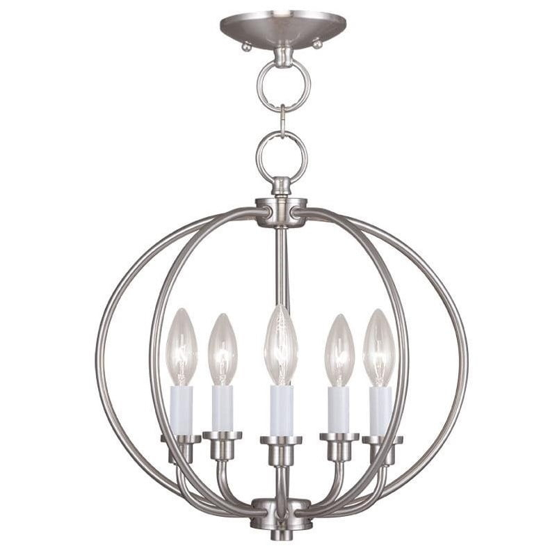 Livex Lighting Milania Convertible Ceiling Mount in Brushed Nickel