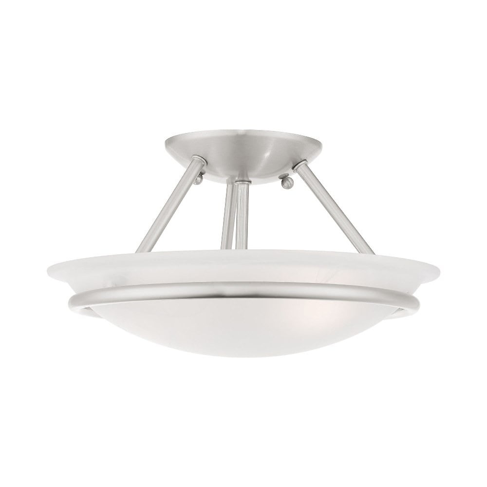 Livex Lighting Newburgh 2 - Light Semi-Flush Mount in  Brushed Nickel
