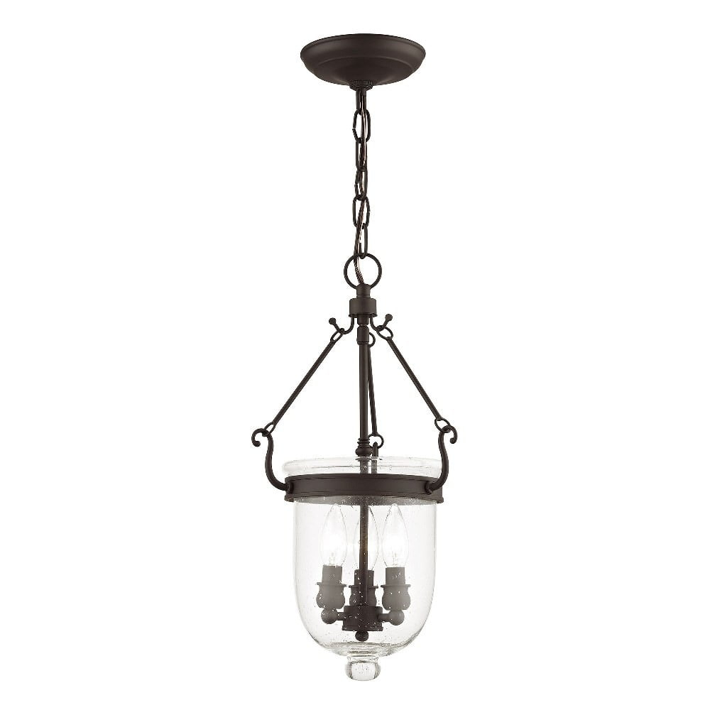 Livex Lighting Jefferson 3 Light Bronze Chain Lantern