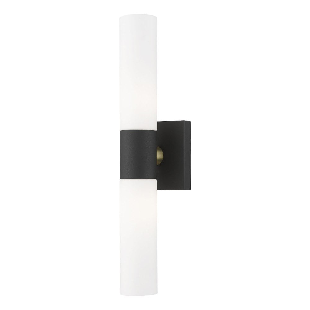 Livex Lighting Aero 2-Light Twist Lock Metal ADA Vanity Sconce in Textured Black