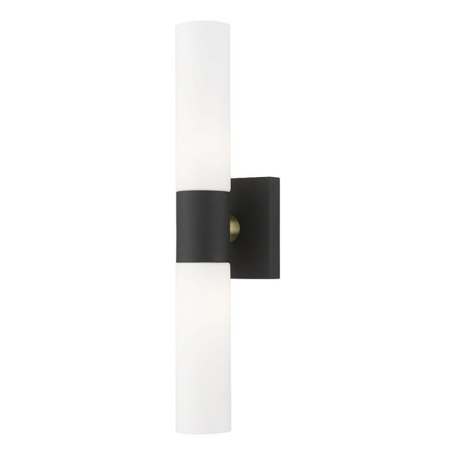Livex Lighting Aero 2-Light Twist Lock Metal ADA Vanity Sconce in Textured Black