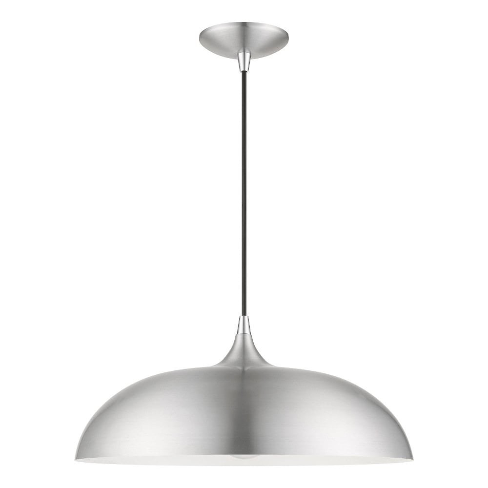 Livex Lighting Amador 1 - Light Pendant in  Brushed Aluminum/Polished Chrome