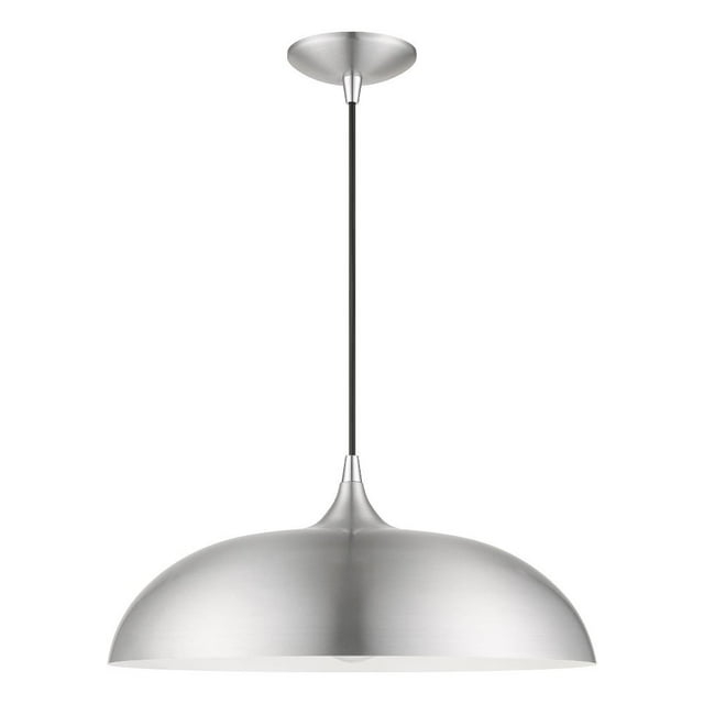 Livex Lighting Amador 1 - Light Pendant in  Brushed Aluminum/Polished Chrome