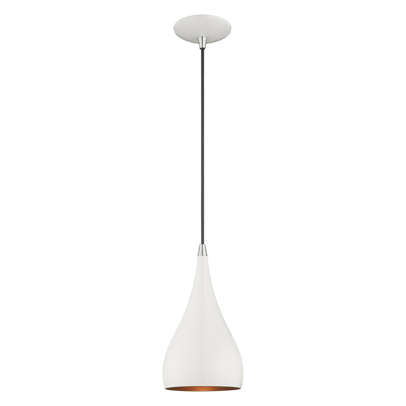Livex Lighting Amador 1 - Light Pendant in  Shiny White