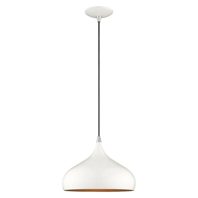 Livex Lighting Amador 1 - Light Pendant in  Shiny White