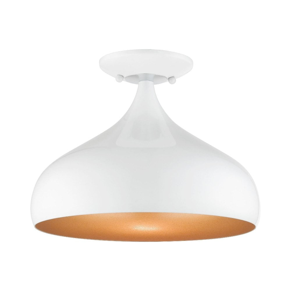 Livex Lighting Amador 1 - Light Semi-Flush Mount in  Shiny White
