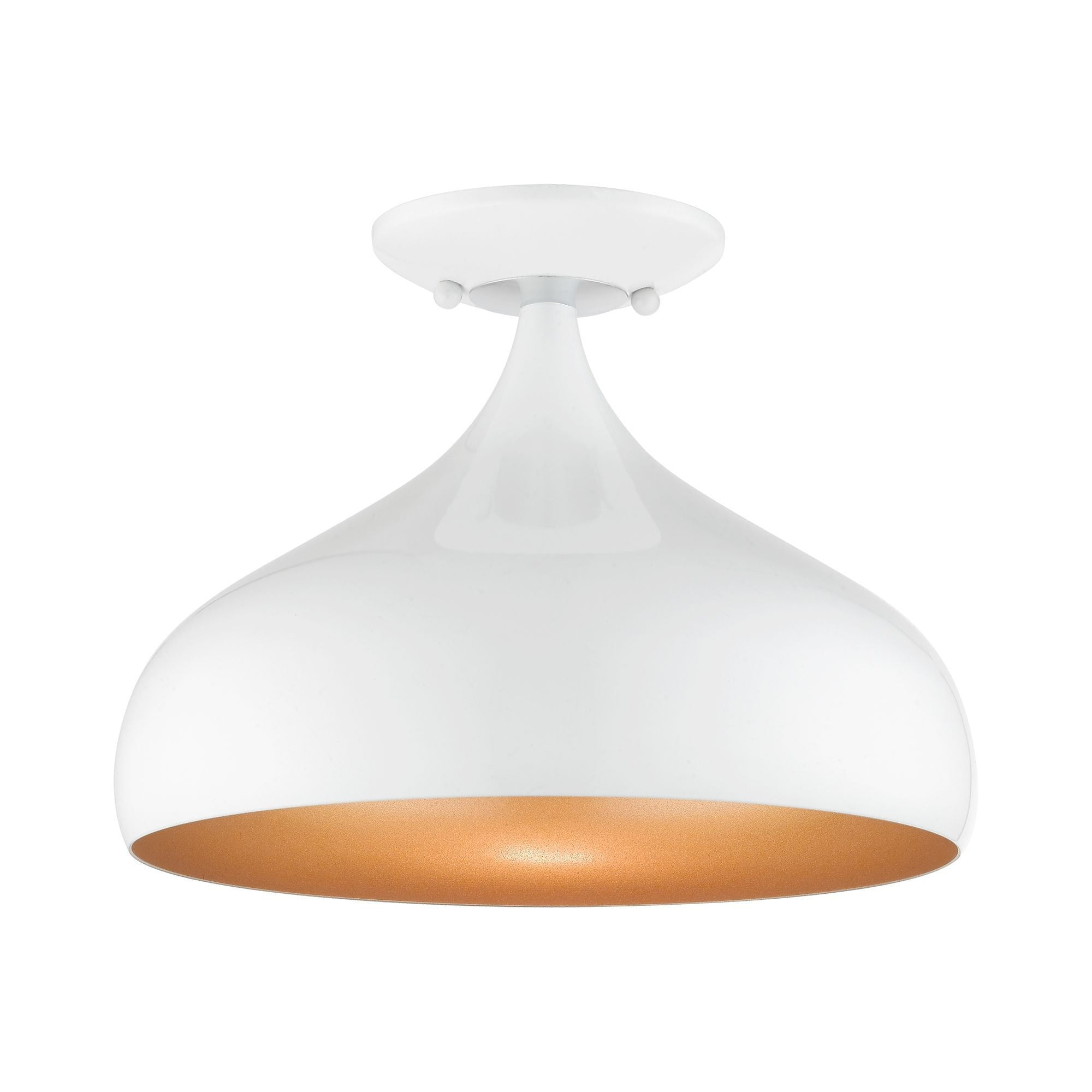 Livex Lighting Amador 1 - Light Semi-Flush Mount in  Shiny White