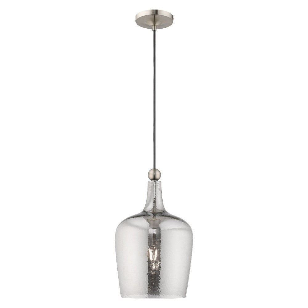 Livex Lighting Art Glass 1 - Light Pendant in  Brushed Nickel