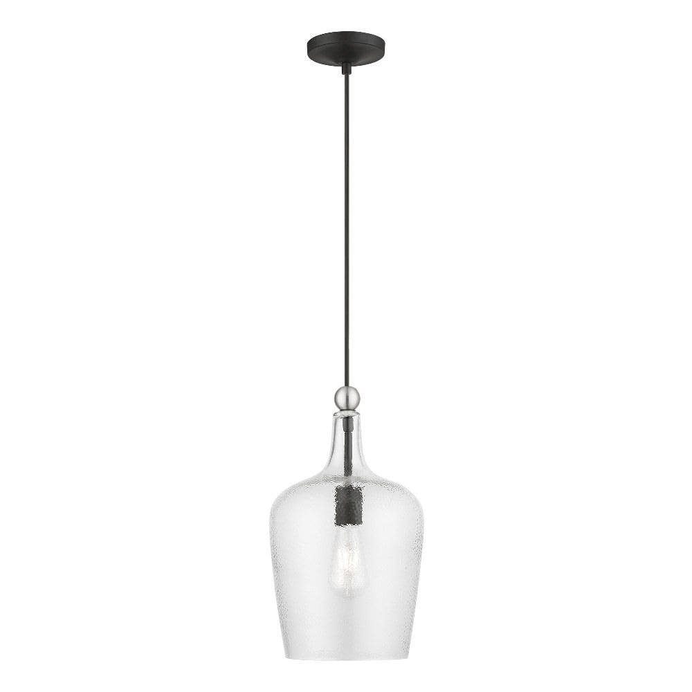 Livex Lighting Avery 1 - Light Pendant in  Black/Brushed Nickel