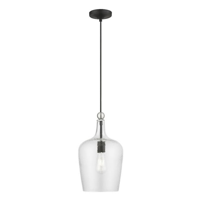 Livex Lighting Avery 1 - Light Pendant in  Black/Brushed Nickel