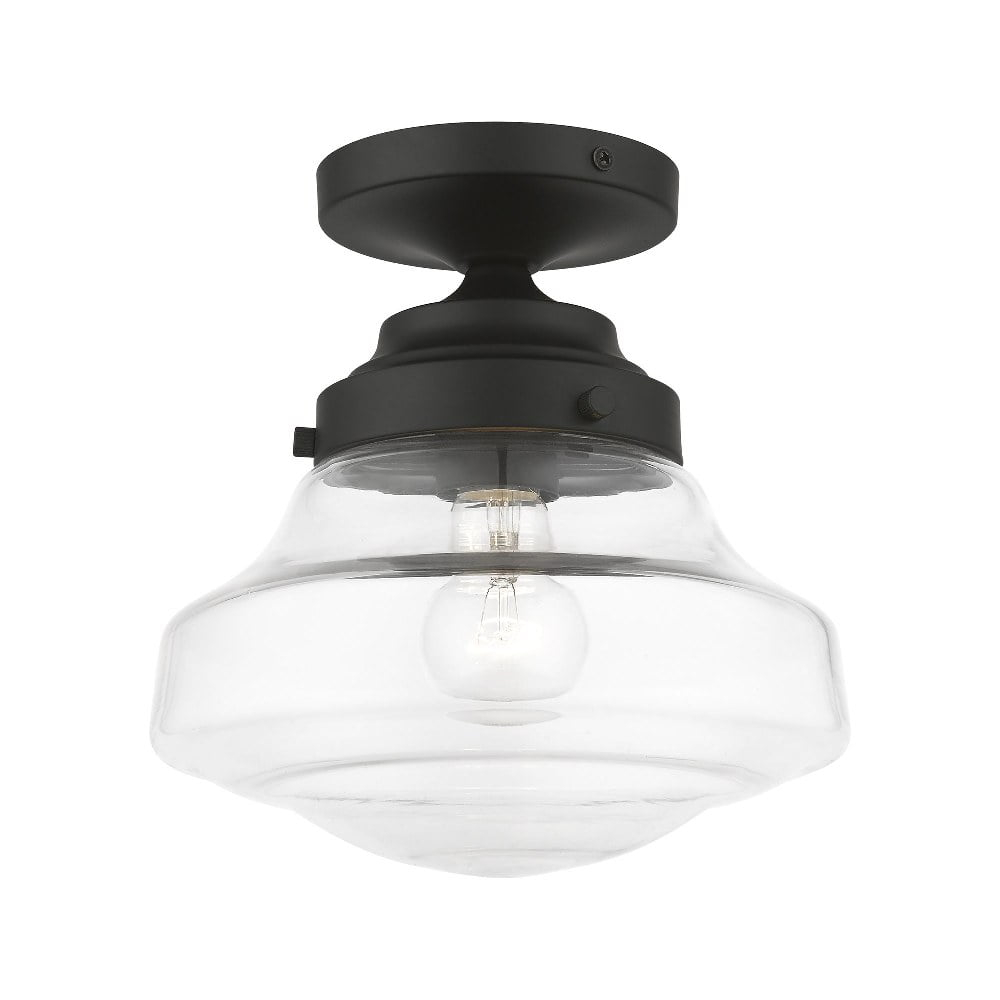 Livex Lighting Avondale 1 - Light Semi-Flush Mount in  Black