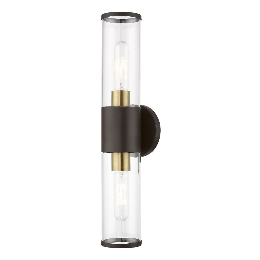 Livex Lighting Banca 2-Light Metal & Glass ADA Vanity Sconce in Bronze