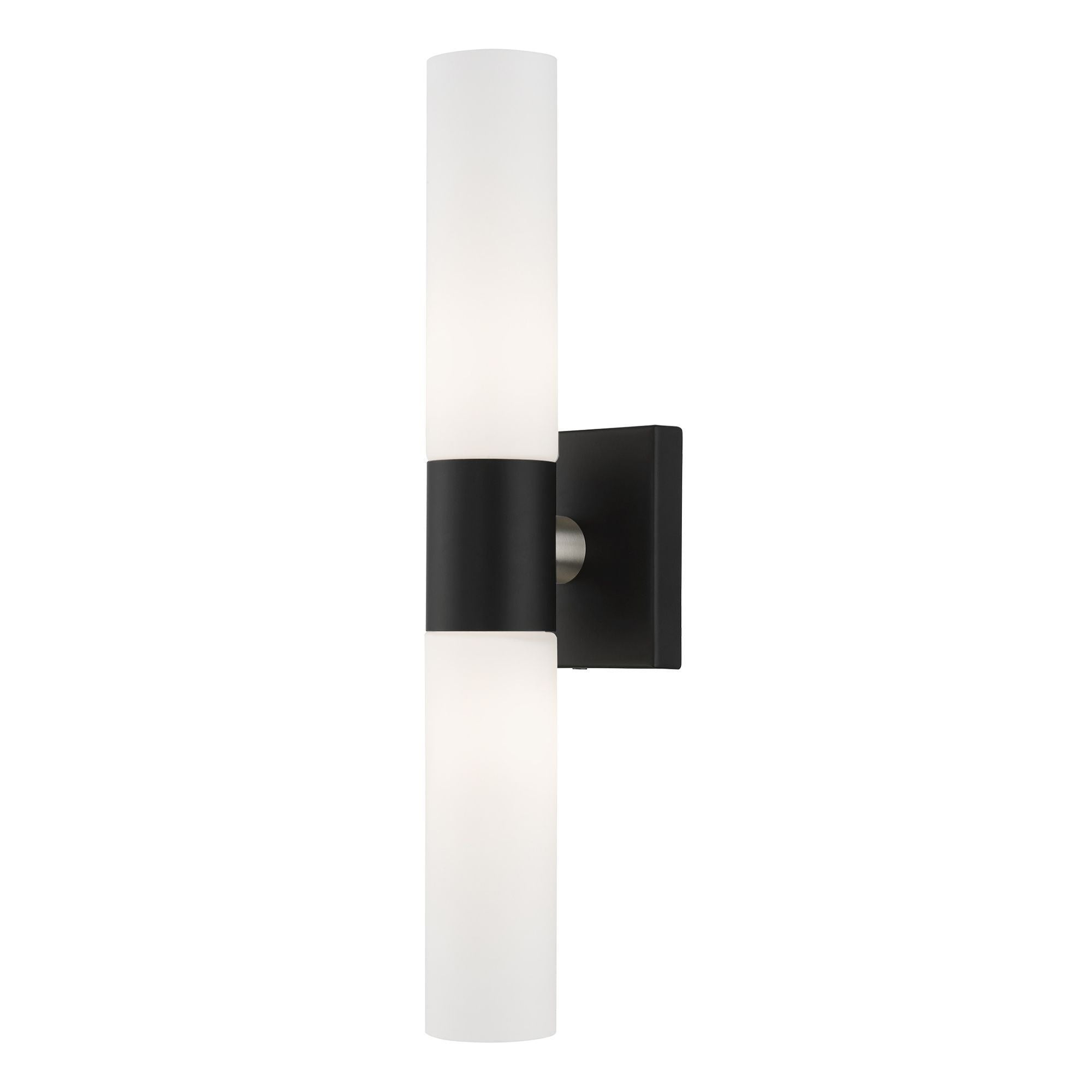 Livex Lighting Aero 2-Light Twist Lock Metal ADA Vanity Sconce in Black