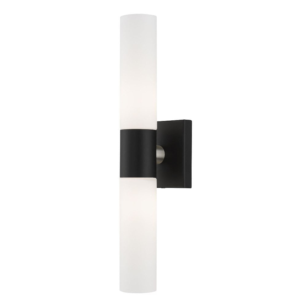 Livex Lighting Aero 2-Light Twist Lock Metal ADA Vanity Sconce in Black