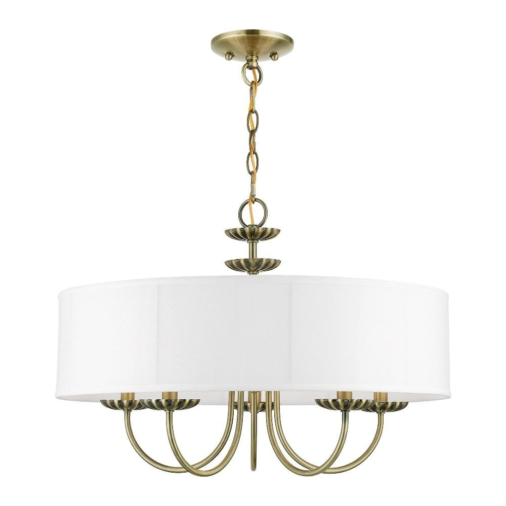 Livex Lighting Brookdale 5 - Light Pendant in  Antique Brass