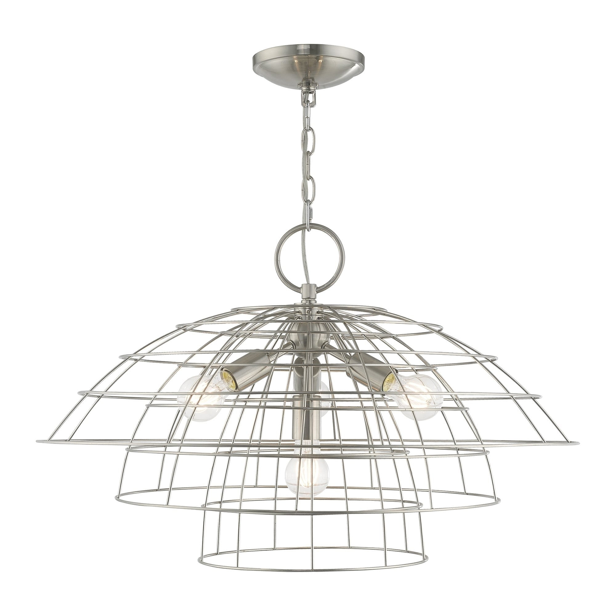 Livex Lighting Brooklyn 4 - Light Chandelier in  Brushed Nickel