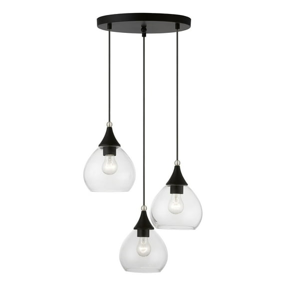 Livex Lighting Catania 3 - Light Pendant in  Black/Brushed Nickel