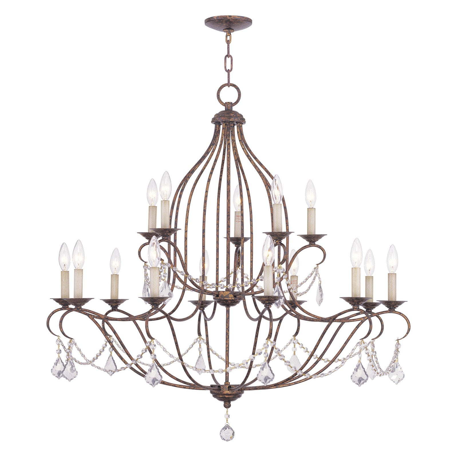 Livex Lighting Chesterfield Chandelier in Hand Applied Venetian Golden Bronze