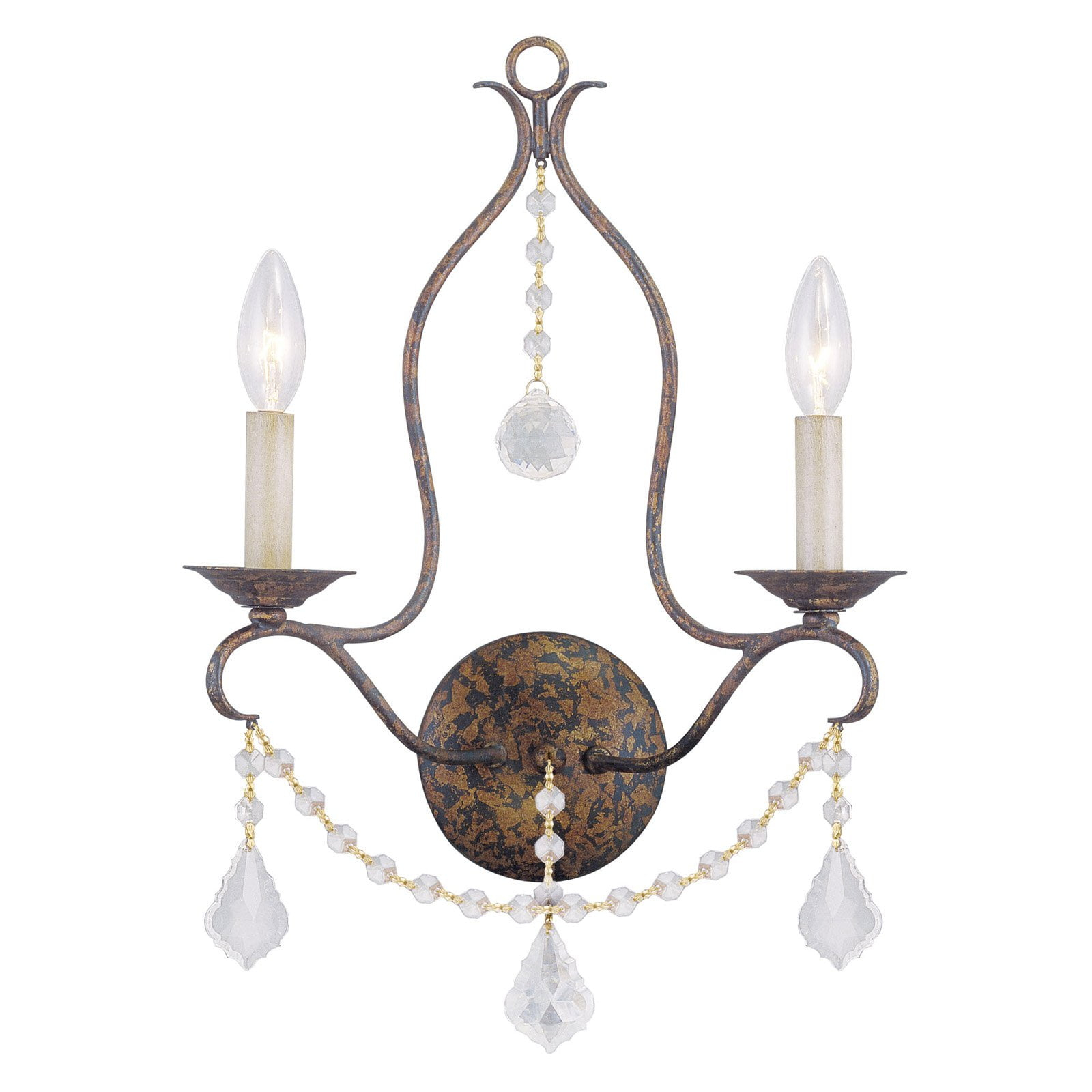 Livex Lighting Chesterfield 2 - Light Wall Light in  Hand Applied Venetian Golden Bronze